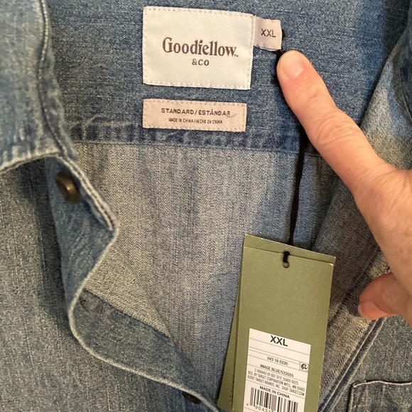 Goodfellow & Co button denim shirt size XXL NWT!!! - Picture 3 of 4
